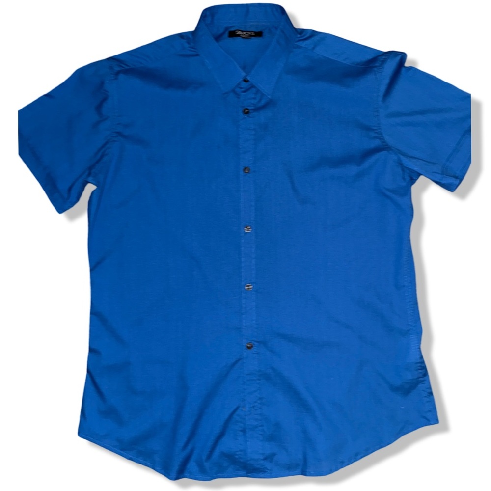 SMOG Short Sleeve Button Down XXL Royal Blue